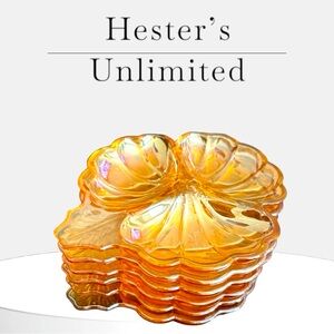 Carnival Glass Doric Jeanette Marigold Dishes (x6)